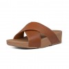 Lulu Leather Cross Slides