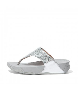 Lulu Wave Print Toe-Post Sandals