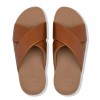 Lulu Leather Cross Slides