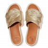 Sola Feather Metallic Leather Slides