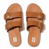 Gracie Buckle Leather Slides