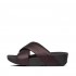 Lulu Metallic Leather Cross Slides