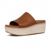 Eloise Espadrille Leather Wedge Slides Wedge Sandals