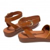 Cova Pop Binding Leather Peep-Toe Back-Strap Sandals