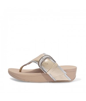 Olive Mixed Metallics Toe-Post Sandals