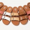 Gracie Buckle Leather Slides