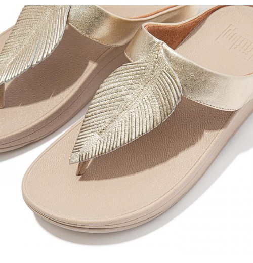 Fino Feather Metallic Toe-Post Sandals