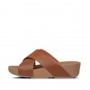 Lulu Leather Cross Slides