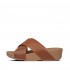 Lulu Leather Cross Slides