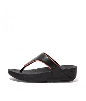 Lulu Pop Binding Leather Sandals Toe-Post Sandals