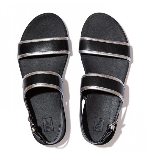 Barra Metallic Back-Strap Sandals