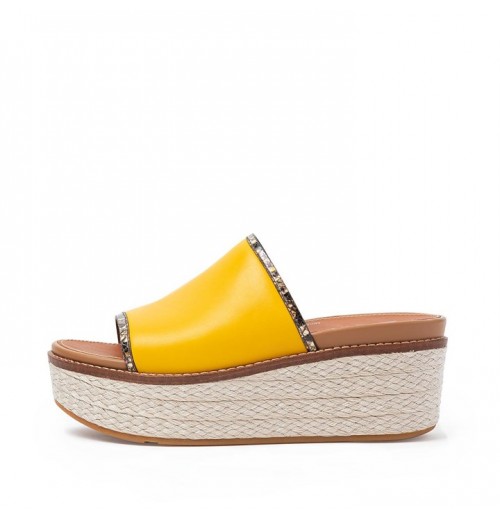 Eloise Snake Trim Espadrille Slides