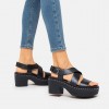 Pilar Leather Back-Strap Platform Platform Sandals