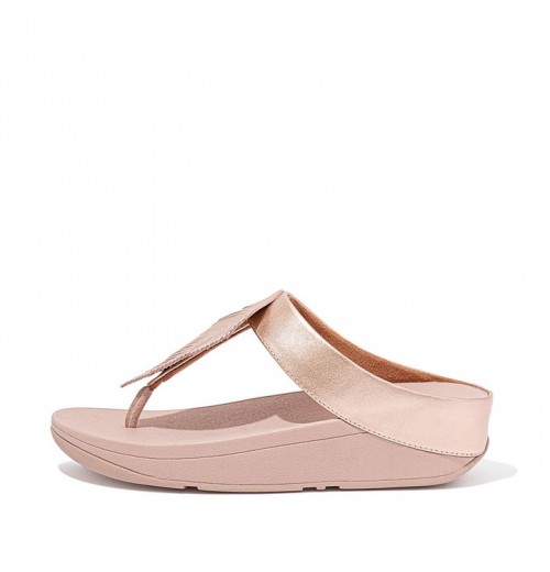 Fino Feather Metallic Toe-Post Sandals