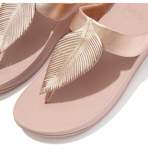 Fino Feather Metallic Toe-Post Sandals