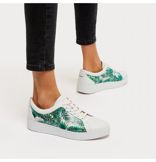 Rally Jungle Print Leather Trainers