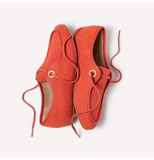 Delfine Eyelet Suede Lace-Ups Flat Shoes