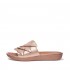 Sola Feather Metallic Leather Slides