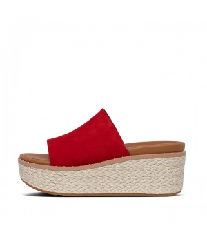 Eloise Espadrille Suede Wedge Slides Wedge Sandals