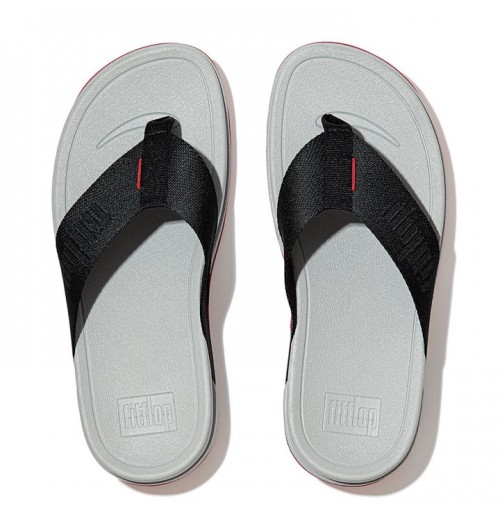 Surfa Woven-Logo Toe-Post Sandals