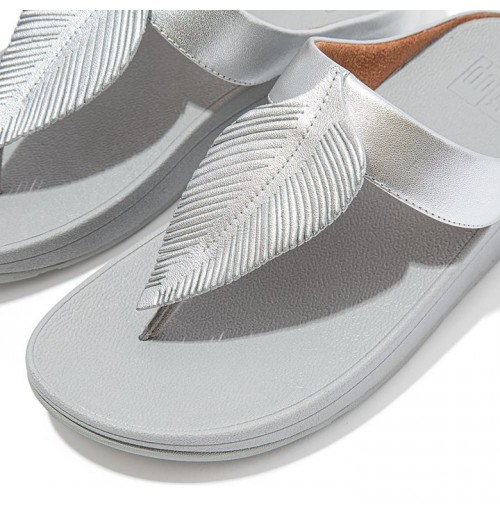 Fino Feather Metallic Toe-Post Sandals