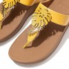 Fino Jungle Leaf Patent Toe-Post Sandals
