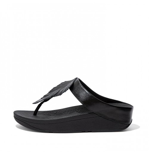 Fino Feather Metallic Toe-Post Sandals