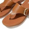 Gracie Buckle Leather Toe-Post Sandals