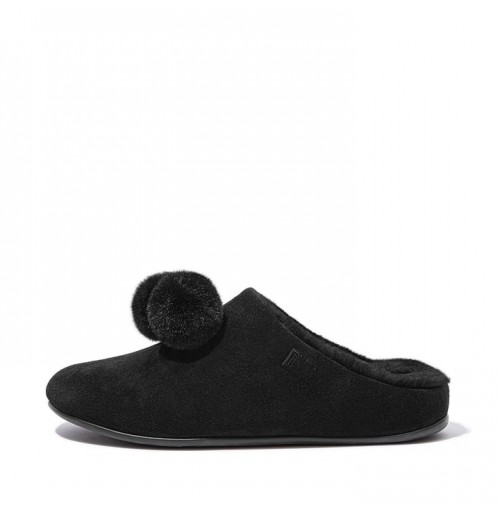 Chrissie Pom-Pom Shearling Slippers