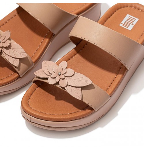 Fino Floral Leather Slides