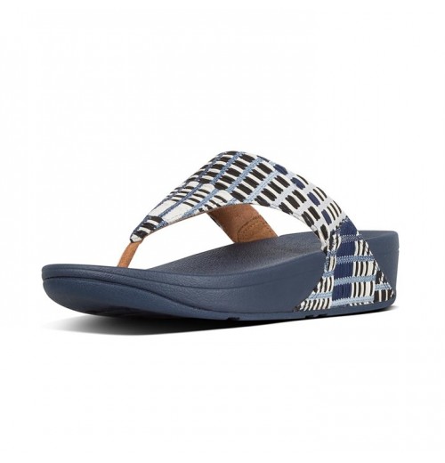 Lulu Art Denim Toe-Post Sandals