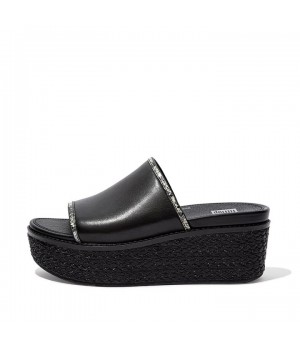 Eloise Snake Trim Espadrille Slides