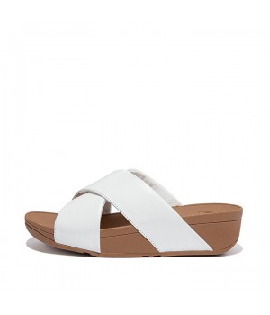 Lulu Leather Cross Slides