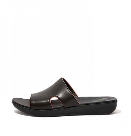 H-Bar Pop Binding Leather Slides