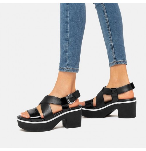 Pilar Patent Mix Back-Strap Platform Platform Sandals