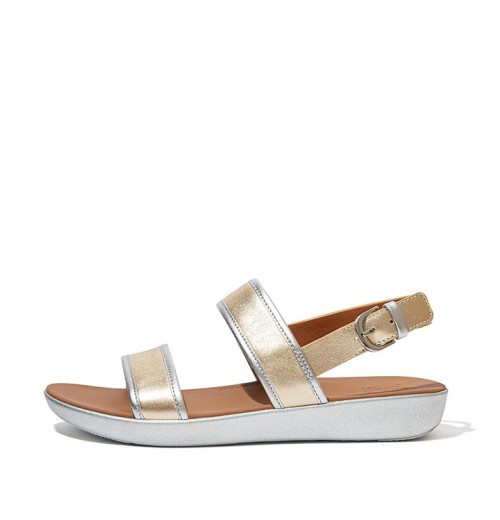 Barra Metallic Back-Strap Sandals